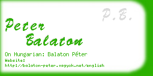 peter balaton business card